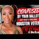 Joy Reid providing voting tips and explaining the Houston ballot in a studio setting for Houston Defender viewers.