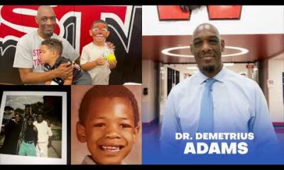 Dr. Demetrius Adams smiling in a suit, text overlay reads 2026 Excellence in Education Awardee by St. Louis American.