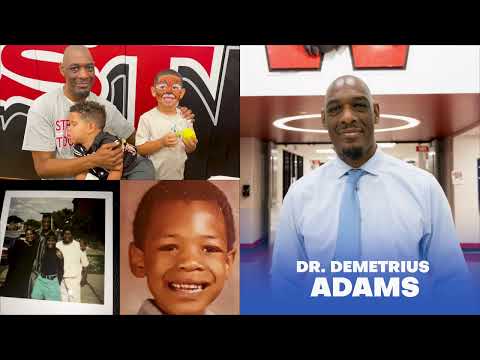 Dr. Demetrius Adams smiling in a suit, text overlay reads 2026 Excellence in Education Awardee by St. Louis American.