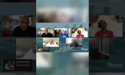 Justin Terrell speaking at an MJRC event with text overlay First They Ignore You Then You Win on a BlackPressUSA thumbnail.