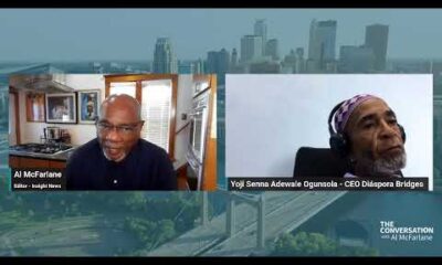 Host Al McFarlane conducting a professional studio interview for The Conversation on BlackPressUSATV.