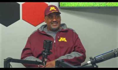Vince Wright wearing a blazer during the Sports Done Wright podcast interview with Minnesota Spokesman-Recorder.