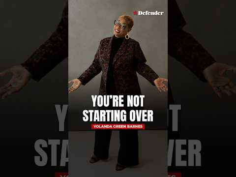 Yolanda Green Barnes speaking during a Houston Defender interview titled You're Not Starting Over.