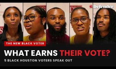 Young Black voters in Houston discussing political perspectives and defying labels in a studio interview.