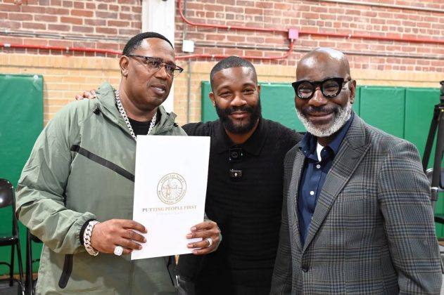 At the conclusion of the assembly, Mayor Randall Woodfin and Superintendent Dr. Mark Sullivan presented a proclamation in honor of Miller’s visit. (Birmingham City Schools)