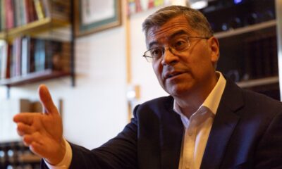 California gubernatorial candidate Xavier Becerra speaks with Black media journalists during a roundtable discussion in Los Angeles on Oct. 15, 2026. CBM photo by Maxim Elramsisy.