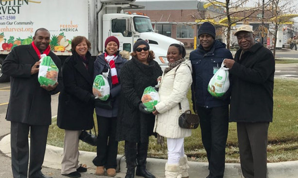 BMOA Members at Turkey give away at McDonald’s at 1321 W. 8 Mile Road