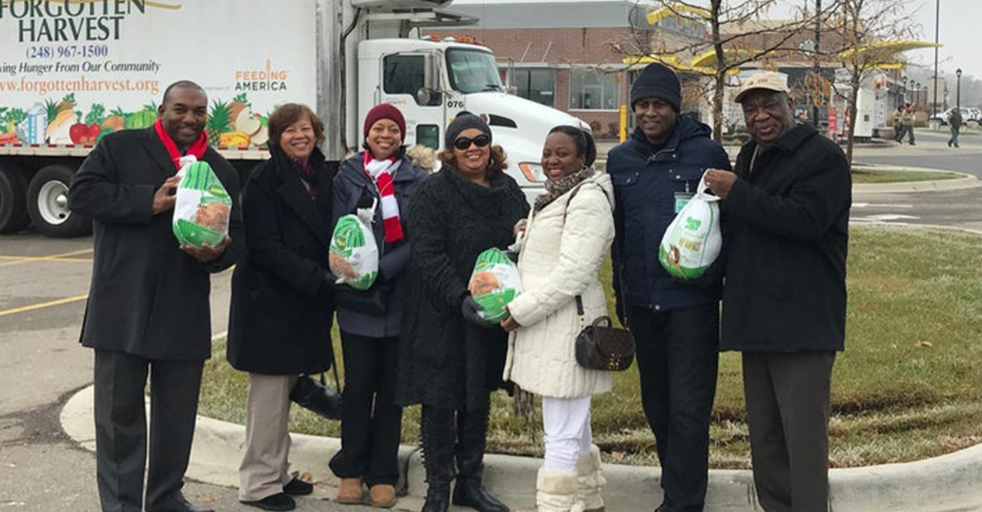 BMOA Members at Turkey give away at McDonald’s at 1321 W. 8 Mile Road